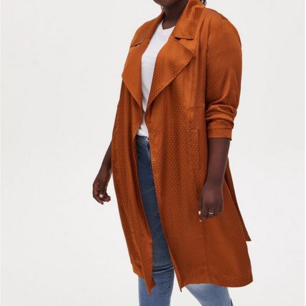 Torrid Copper trench coat un lined no belt sz 3X new with tag